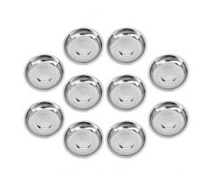 BESTonZON 10 ciotole per salse in acciaio inox, per antipasti, salse, salse, salse, ciotole per salse, piccole ciotole da portata per antipasto, salsa, 10 cm