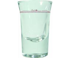 Bormioli Rocco Dublino bicchierino da grappa 34ml, con segno di riempimento a 2cl, anello rosso, 6 bicchierino