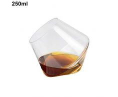 XCVB 2 Pezzi Bicchiere di Whisky Irregolare Rotante Bicchiere di Birra ad Alto Ventre Whisky Brandy Bicchiere da Bere Bicchiere Tumbler Bar Tazza di Vetro, Verde