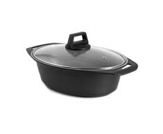 Aeternum Casseruola Ovale Petravera, Rostiera Roaster con Coperchio, Adatta allInduzione, antiaderente, 32 x 24 cm