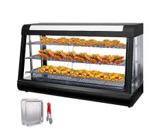 VEVOR Vetrina Scaldavivande 120x48x64cm Vetrina Scaldavivande Elettrica Commerciale Vetrina Riscaldata Scaldapiatti con Porta Scorrevoli