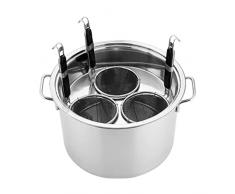 201 Acciaio Inox Cuocipasta Set Di Inserti 3 Fori Pentola Per Pasta Con Tre Cestelli Per Il Colino, Pentole Multiple Strumento Di Cottura Per Pasta, Tagliatelle, Gnocchi, Zuppa