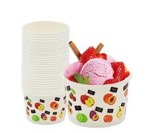 VIRSUS 250 Coppetta Gelato in Carta 0120, capacità 120ml, grafica colorata, coppa rotonda in cartoncino biodegradabile e compostabile, pirottini, ciotola per gelati, cupcake, dessert, yogurt