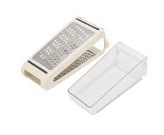 Qcwwy Grattugia per Formaggio a Doppia Faccia, Grattugia Grips Box con Contenitore Trasparente, Grattugia per Verdure, Formaggio, Aglio e Zenzero, Grattugia da Cucina