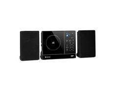 Auna Radio Portatile, Radio DAB con Bluetooth e Lettore CD, Radio FM/DAB/DAB+, Sistema Stereo AUX, Radio Dab Casa con Display LCD, Telecomando, Streaming Spotify & MP3, Radio Vintage con 2 Casse