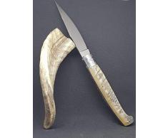 is lunas Coltello SARDO PATTADA Artigianale Manico in Corno Collezione Tascabile da Caccia (20 cm, Misura Grande)