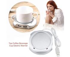 Ballylelly Tazza per bevande 4 porte Hub USB Tè Tazza di caffè Scaldatazze 50 ° C Scaldabagno elettrico a temperatura massima per pad riscaldatore per PC