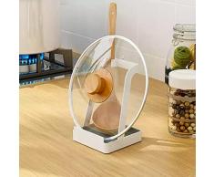 PINC® Supporto e Appoggia Coperchio Appoggia Cucchiaio Multifunzionale - Poggia utensili da cucina - Supporto Tablet Cellulare - Porta Libri Ricettario da Cucina Notebook (Bianco A)