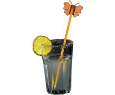 Beco 851.34 28 Segna bicchieri per cocktail, 10 x 0,5 cm, con cuori e farfalle, colore: Arancione/Blu/Fucsia/Giallo