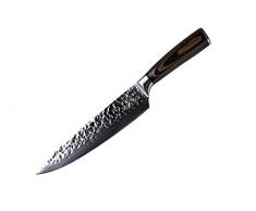 Loburg Coltello da cuoco 33 cm, coltello da cucina di alta qualità, con confezione regalo, coltello da chef, coltello damascato, coltello multiuso