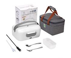 STN Scaldavivande Elettrico Portatile 75W Tre Voltaggio(12V/24V/230V) Porta Pranzo per Auto Camion e Ufficio Acciaio Inox 1,5L Lunch Box Termo Portatile E Borsa per Il Trasporto di Alta qualità