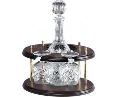 Napoleon supporto con Hand Cut Crystal brandy decanter e bicchieri grappa