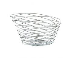 Zeller 27320 Cesta per il pane con sacco, 22 x 15 x 11, cromo e tela
