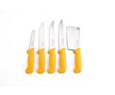 Shov - Set di coltelli da macellaio, 5 pezzi, in acciaio inox, qualità professionale