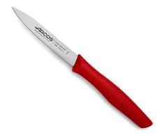 Arcos Serie Nova, Spelucchino Coltello per sbucciare, Lama Acciaio Inossidabile NITRUM 100 mm, Manico Polipropilene, Colore Rosso
