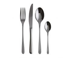 Sambonet - Taste Set di Posate da Tavola per 6 persone, 24 pezzi in Acciaio Inox finitura PVD : 6 forchette, 6 cucchiai, 6 coltelli, 6 cucchiaini da tè, Lavabili in lavastoviglie, Nero