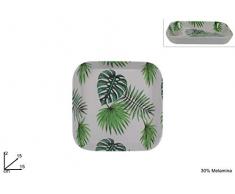 DUE ESSE Vassoio Quadrato in MELAMINA 15 CM Decoro Foglie