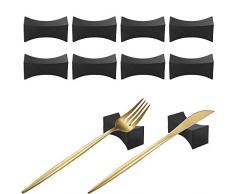 DECARETA 10 Pezzi Poggia Bacchette Supporto per Bacchette Bacchette di Riposo Supporti Cucchiaio Forchetta Porta Forchette Poggia Bacchette Posate Cinesi/Giapponesi (Nero)