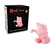 HelpCuisine infusore per tè/Filtro per tè, Infusore per Te e Tisane, Design Simpatico ed Originale Si Adatta a Tutte Le Tazze (Infusore a forma di Gattino (Rosa))