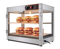 VEVOR Vetrina Scaldavivande 61x38x51cm Vetrina Scaldavivande Elettrica Commerciale Vetrina Riscaldata Scaldapiatti con Porta Magnetica