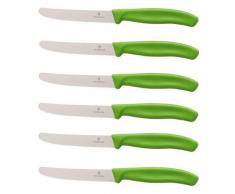 Victorinox - Set da 6 coltelli da Cucina, Nuova Forma del Manico, Colore: Verde