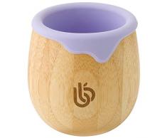 Tazza di Bambù per Bambini - Tazza Aperta da 150 ml con Custodia in Silicone per Bambini, Tazza di Transizione per Bambini Promuove il Baby-Led Weaning, le Abilità di Bere e le Abilità Motorie Orali