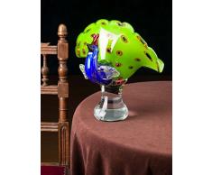 Figura uccello decorazione 27 centimetri pavone ciotola di vetro Pavone di vetro