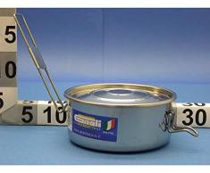 pentolino basso Porta conserva vivande gnali in Acciaio Inox 14Cm con coperchio