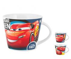 HOME Tazza Colazione in Porcellana Disney Cars Senza Piatto 270 CC, Rosso