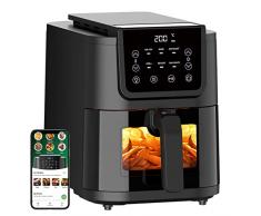 CHEFREE AFW01 Friggitrice ad Aria Compatta con Finestra ViewCook, 1500W, 5L, 6 Programmi, Friggitrice ad Aria Senza Olio, 90% meno olio e 80% Risparmio Energetico, Con Porta Tostapane Incluso