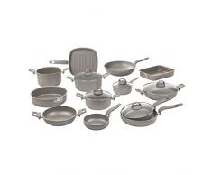 Batteria pentole 16 pezzi con 2 teglie da forno in alluminio