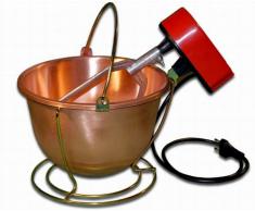 Nuova Fac:paiolo elettrico in rame con mescolatore cm.26-Litri4 W5
