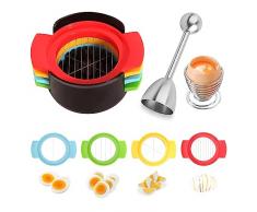 Lotvic Tagliauova, 4 in 1, in acciaio inox, con tagliauova e portauova, adatto per uova, kiwi, pomodoro, cibo morbido, fragola