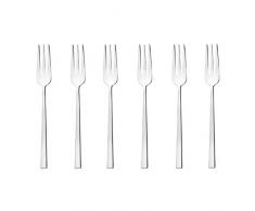 Sambonet Rock 52562A55 Set di Forchette da Dessert, Forchette Dolce Monoblocco in Acciaio Inox 18/10, Lavabile in Lavastoviglie, 6 Pezzi