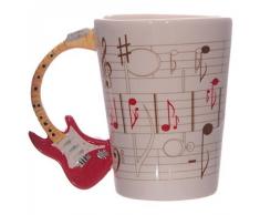 Tazza mug colazione in ceramica con Manico a Chitarra Acustica Elettrica