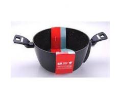 Moneta Hercules Casseruola 2 Manici Antiaderente Stone, Alluminio Rivestito, Nero, 16 cm
