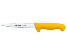 Arcos Serie 2900, Coltello Sogliola Coltello Pesce, Lama Acciaio Inossidabile NITRUM 170 mm, Manico Polipropilene, Colore Giallo
