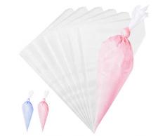 Chikanb 100 Pezzi sac a Poche USA e Getta, Borse per Tubazioni Saccapoche Professionale Grandi per Decorazione Pasticceriam, Spessore Extra, Bianca, (Dimensioni: 28.5/49/55cm) 22 Pollici