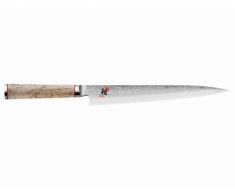 MIYABI - Coltello da prosciuttoSujihki, lunghezza lama: 24cm, design damascato