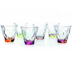 BICCHIERE RIFLESSI ACQUA BICOLOUR - 6 COLORI RCR
