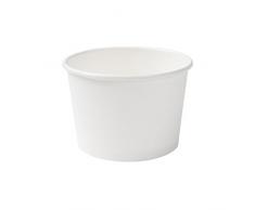 BIOZOYG Coppette Monouso Universali Ecologiche di Cartone per Gelati, Dessert, Finger Food, Antipasti, Snack I 500 Coppe Alimentari Bianche Senza Stampa 400ml / 16oz I Vaschette Rotonde compostabili