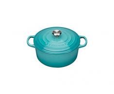Le Creuset Evolution Casseruola Rotonda, Ghisa, Blu (Caribbean Teal), 22 cm
