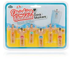 NPW Drinking Buddies Segna Bicchiere, Plastica, Multicolore