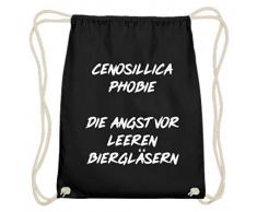 Cenosillica Phobie - Bicchieri da birra vuoti, design semplice e divertente, in cotone, Nero (Nero ), 37cm-46cm