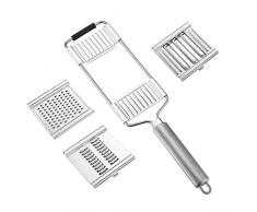3-in-1 Affettatrice multiuso per verdure Grattugia in acciaio inox Tritatutto per frutta Pelapatate Grattugia per carote Utensili da cucina