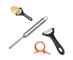 Pelapatate Professionale,Pela Verdure,Pelapatate,Pelapatate Inox,Pelapatate Universale,Pelapatate Manuale,Lvatorsoli Acciaio Inox,Sbuccia Arance,Gadget da Cucina per Patate,Biancospini,Arancia