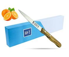 SMI - Spelucchino Solingen Coltello Verdure Professionale Coltello Frutta Multiuso - Manico in legno dulivo - Made in Germany