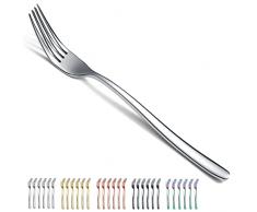 Forchetta da tavola da 6 pezzi, set di posate in acciaio inossidabile Kyraton da 7,9 pollici, set di posate, lavabile in lavastoviglie. (I soldi)