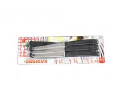 Kaimano Confezione 6 Pz coltello da tavola lama dentata inox (NERO)