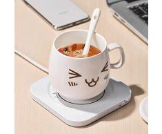 MKIYG Tazza di caffè Warmer for Escursioni Scaldatazze con Spegnimento Automatico for Il Ministero degli Interni USA Migliore Regalo di Bevande Calde Piastra caffè Latte tè Tenere caffè (Bianco)